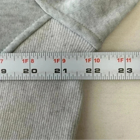 Cropped Hoodie 1/2 Zip Sweatshirt Fleece Lined Sporty Active Grey Size Small - Picture 10 of 14